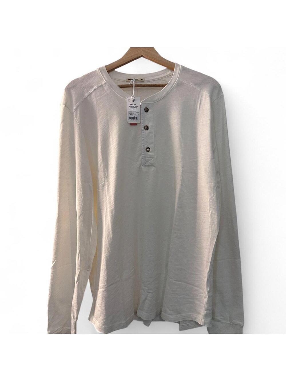 Marine Layer Heavy Slub Henley Antique White M/L NWT $84